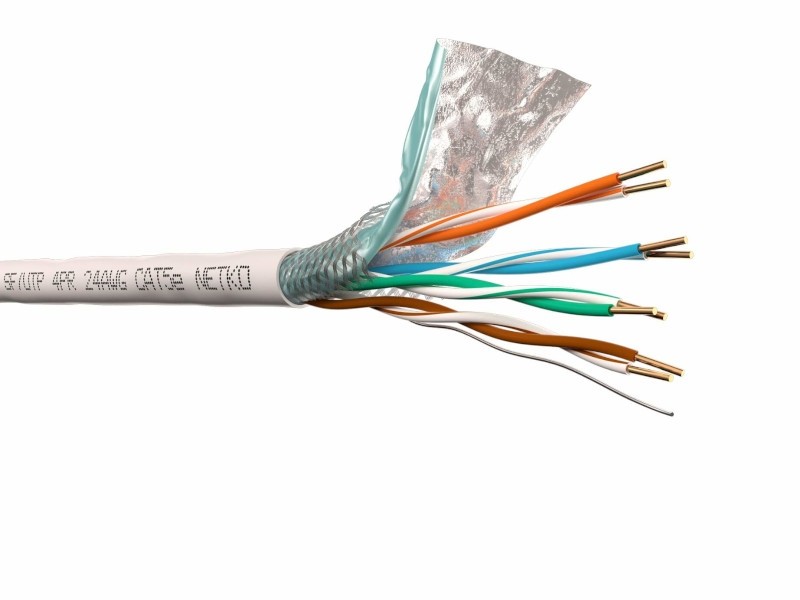 Кабель SF/UTP4 cat.5e, 4 пары 24 AWG BC, одножильный, экранированный + оплетка, 305м, FLUKE TEST, NETKO Expert СКС