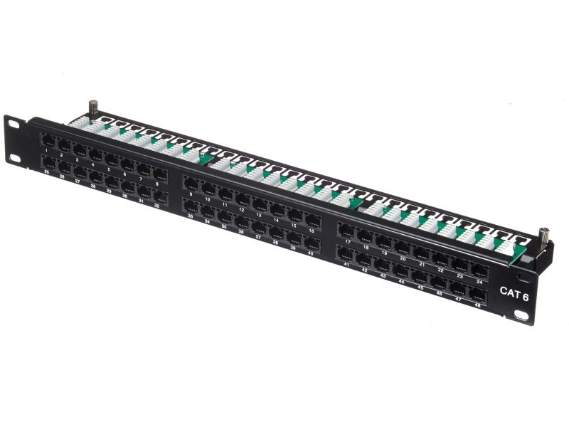 Патч-панель UTP, 19, 48 портов RJ45, cat.6, 1U, Krone Type, L
