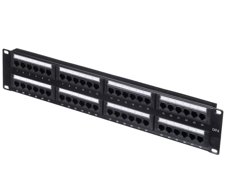 Патч-панель UTP, 19, 48 портов RJ45, cat.6, 2U, Krone Type, L
