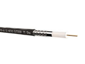 Кабель коаксиальный RG-6U, 75 Ом (CU, оплетка 32 нити AL), наружный, черный (100м) NETKO Optima