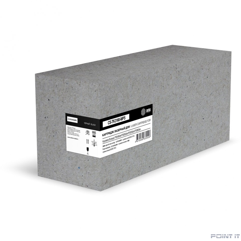 Картридж лазерный Cactus CS-TK3160-MPS TK-3160 черный (25000стр.) для Kyocera Ecosys P3045dn/P3050dn/P3055dn/P3060dn