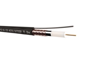 Кабель коаксиальный RG-11U, 75 Ом (CCS, оплетка 96 нитей AL), трос, наружный, черный, (305м) NETKO Optima