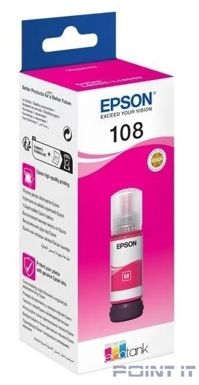 EPSON C13T09C34A Картридж 108 EcoTank Ink для Epson L8050/L18050, Magenta 70ml