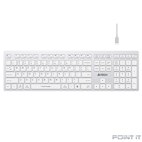 Клавиатура A4Tech Fstyler FBX50C белый USB беспроводная BT/Radio slim Multimedia (FBX50C WHITE)