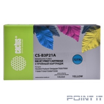 B3P21A CACTUS Картридж №727 для HP DJ T920/T1500/T2530, желтый (130мл)