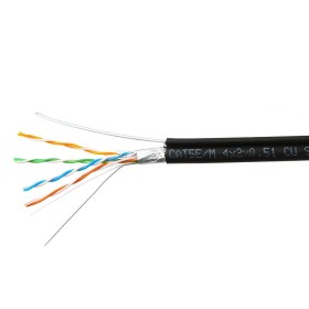 Кабель Skynet Premium FTP4 cat.5е, одножильный, 305м, Cu, Проходит Fluke тест, для наружных работ, с тросом, черный