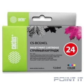 Cactus BCI-24CL набор картриджей для Canon S200/S200x/S300/S330/S330/Photo i250/i320/i350/i450/i455/i470D/i475D/SmartBase MPC190/200 Photo/MP360/370/390/Pixma MP110/130/iP1000/iP1500/, многоцветный