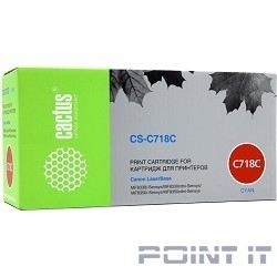 Картридж Cactus CS-C718С для принтеров Canon LBP-7200, голубой, 2900стр.