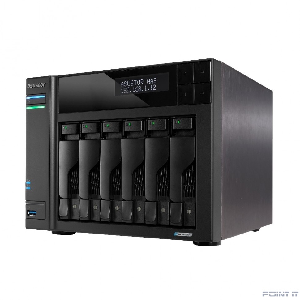 ASUSTOR AS6706T Сетевой накопитель данных ASUSTOR 90IX01N1-BW3S60 6-Bay NAS/Media player/Intel Celeron N5105 2.0GHz up to 2.9GHz, 8GB SO-DIMM DDR4, noHDD