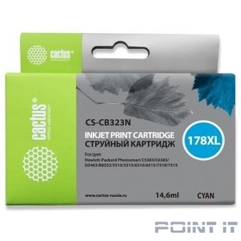 Cactus CB323 (CS-CB323N(CS-CB323)) Картридж №178XL для HP PS B8553/C5383/C6383/D5463/5510 (синий)