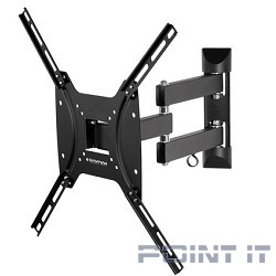 Kromax OPTIMA-404 black {Кронштейн для LED/LCD телевизоров 15"-55", max 25 кг, настенный, 5 ст свободы, наклон +5°-12°, поворот ±90°, от стены 68.5-322 мм, max VESA 400x400 мм}